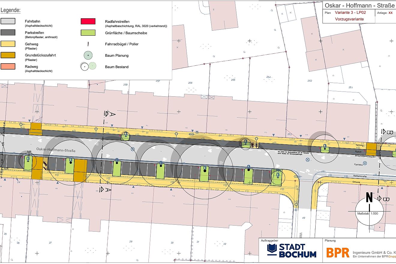 Plan Stadt Bochum, Beschriftung: Auszug aus Planungsentwurf Stadt Bochum;Quelle: Ratsinformationssystem 