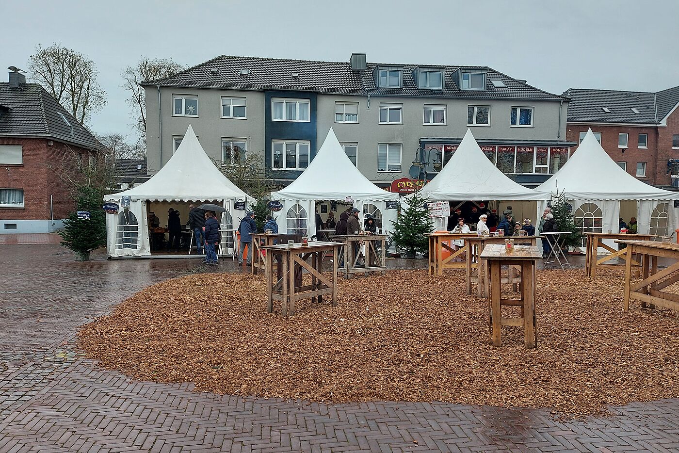 im Nieselregen