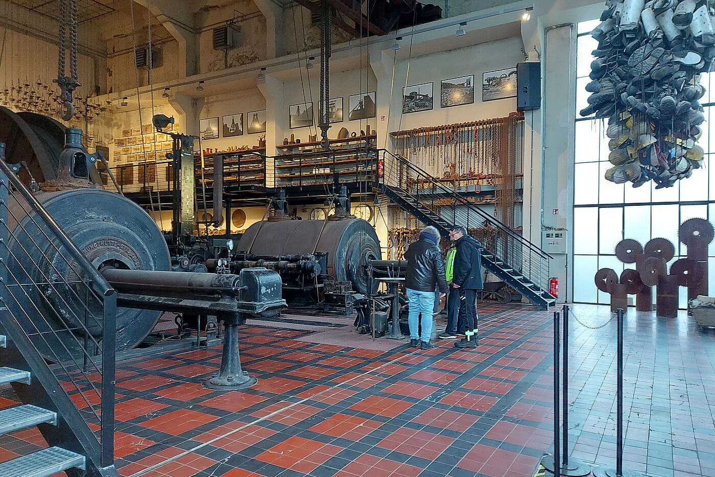 Ausstellung mit Dampffördermaschine